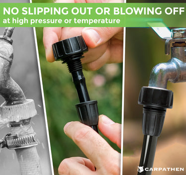 No slipping out or blowing off at high pressure or temperature